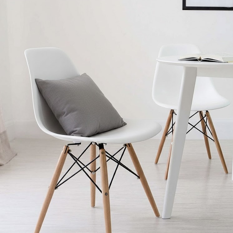 4x Emmy Wooden Leg Dining Chairs