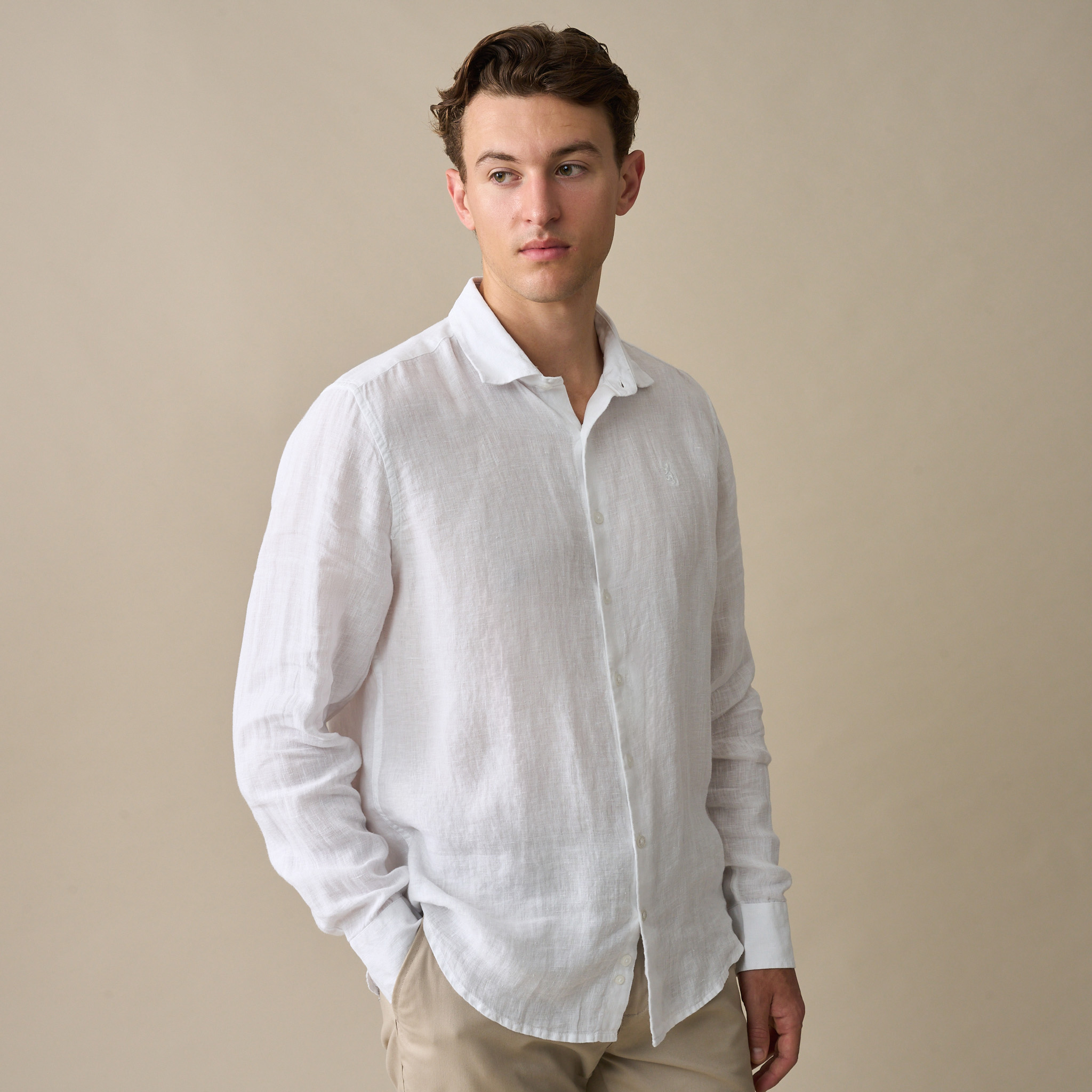 Men's Sean Long Sleeve Tailored Linen Shirt