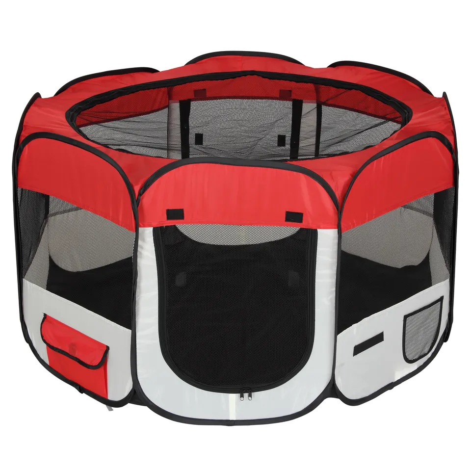 Red Foldable Fabric Pet Play Pen