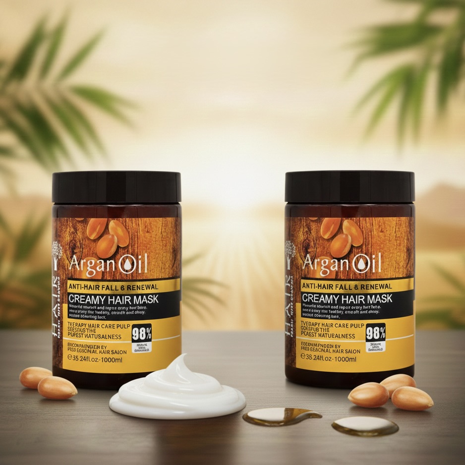 2x 1L Argan Oil Creamy Hair Masks