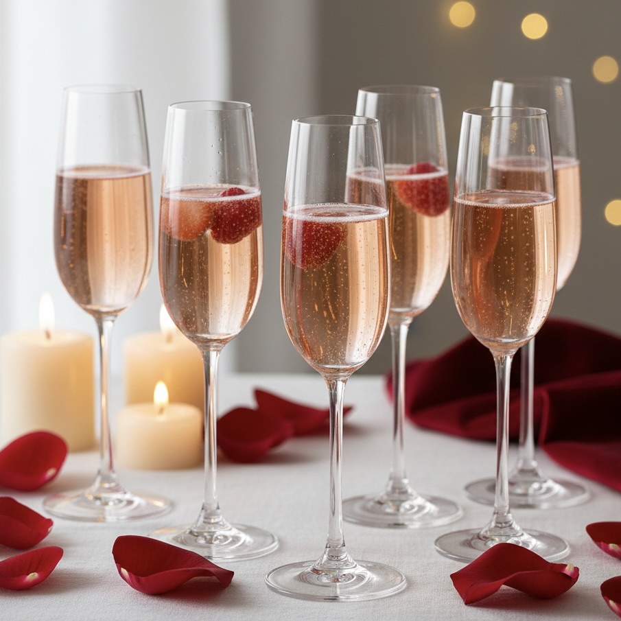 6x 220ml Champagne Flutes