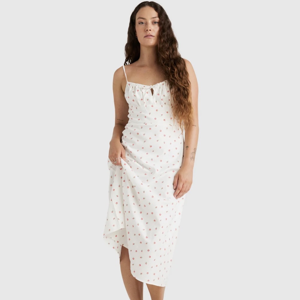 Ladies Rose Bud Midi Café Dress