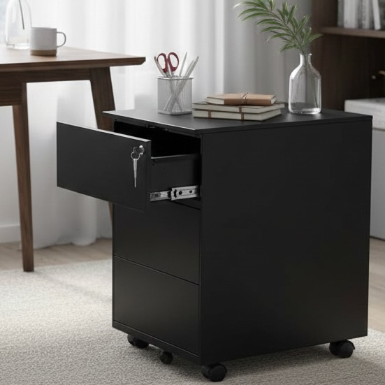 Rolling Filing Storage Cabinet with 3 Drawers