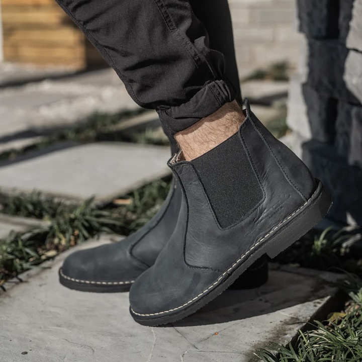 Men's Genuine Leather Black Chelsea Boots