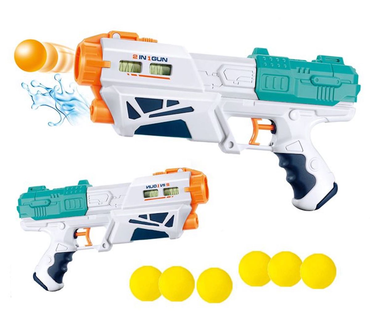2-in-1 Foam Bullets & Water Pistol