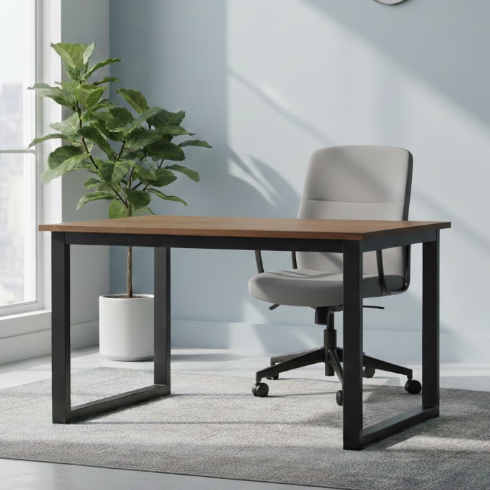 Modern Rectangular Wooden Office Desk