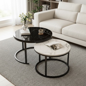 2-Piece Round Nesting Table Set