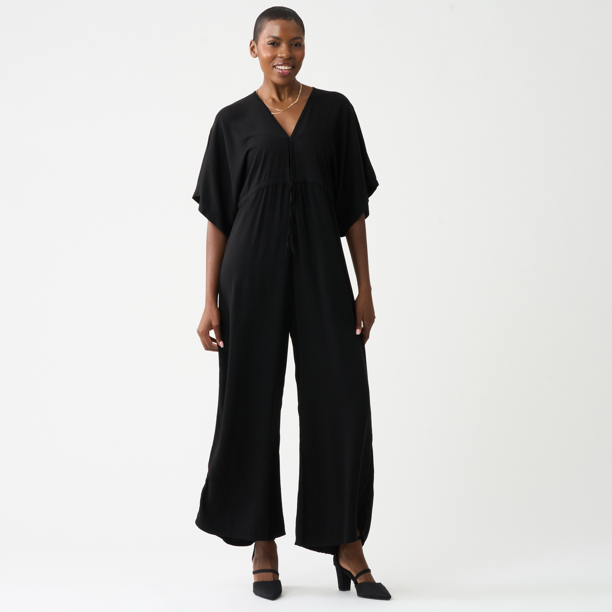 Ladies Wide Leg Drawstring Jumpsuit