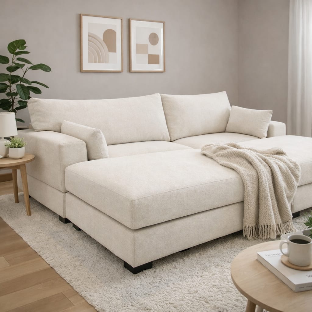 2-Seater Collen Modular Couch with 2x Ottomans