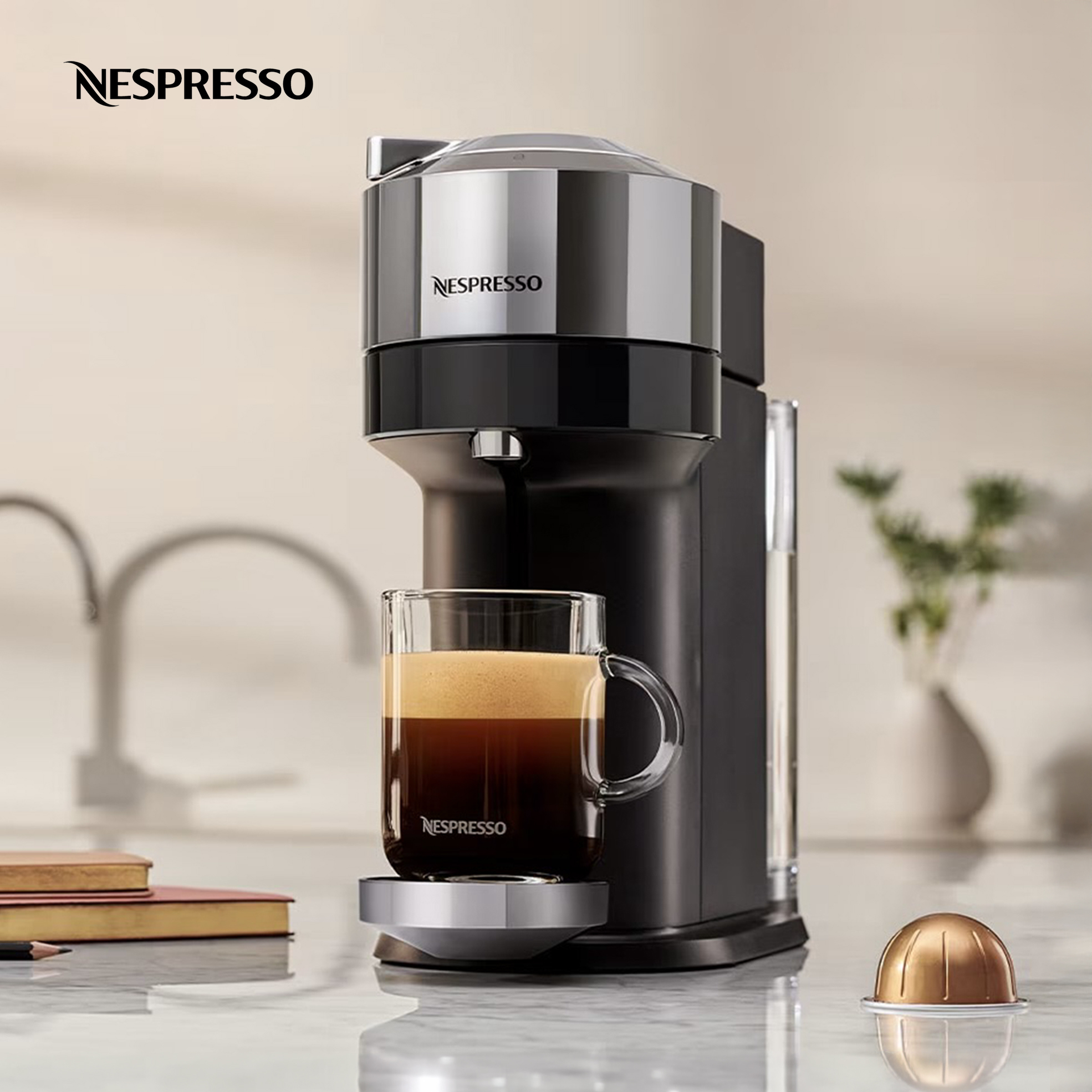 Vertuo Next Coffee Machine with Barista Recipe Glass