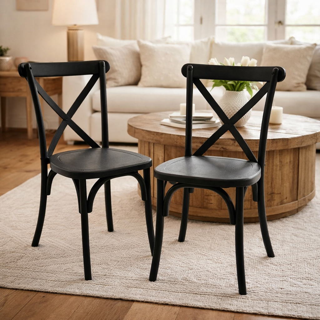 50% off on 2x Cross Back Dining Chairs | OneDayOnly