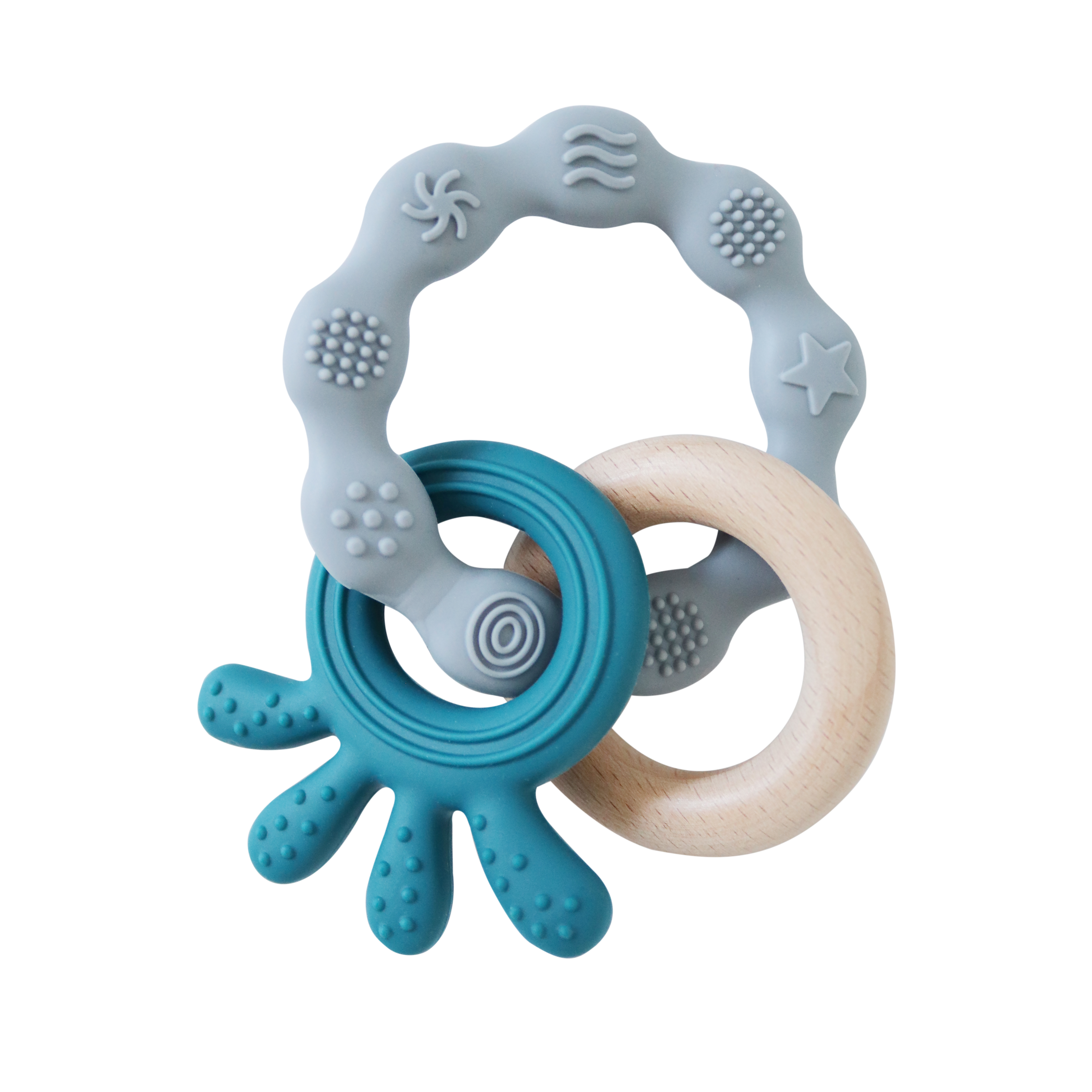 Wood and Silicone Teether Ring