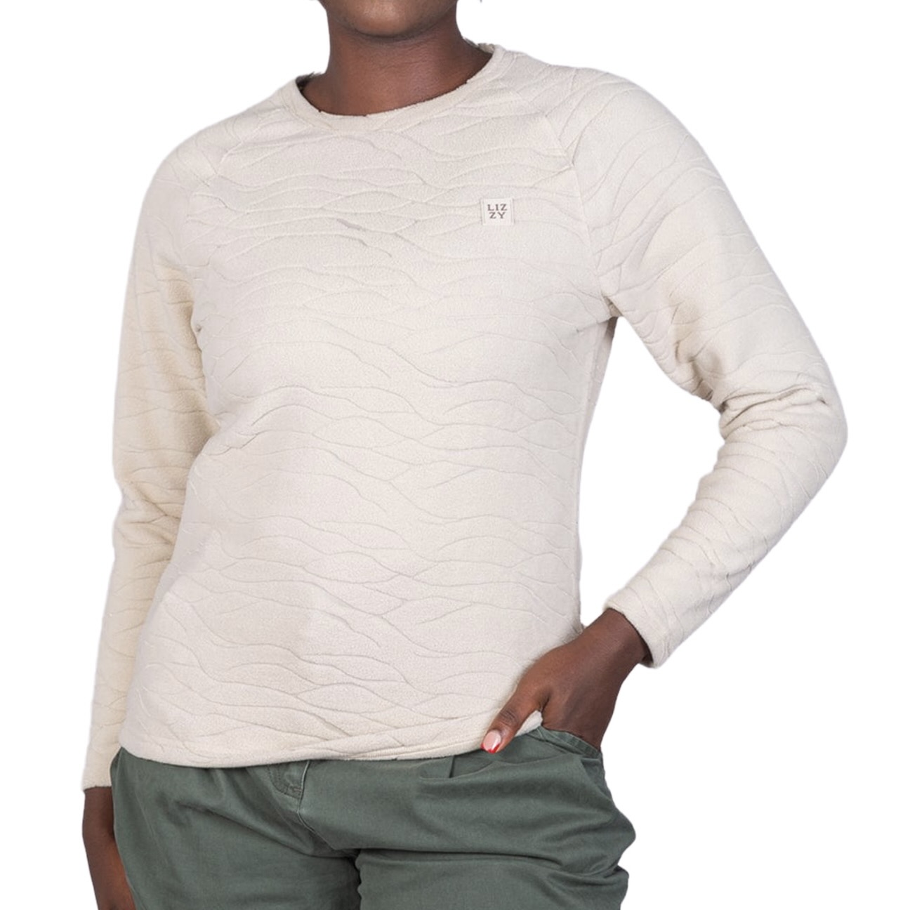 Ladies Moirah Fleece Crew Neck Pullover