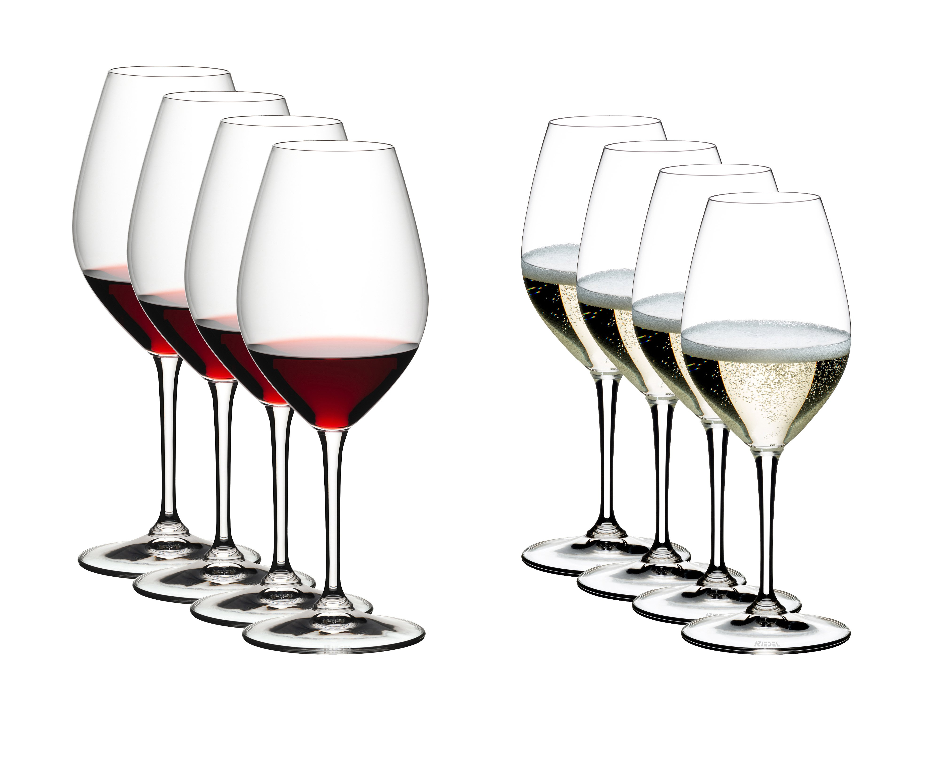 8x 340ml Wine Friendly Red and White Glasses