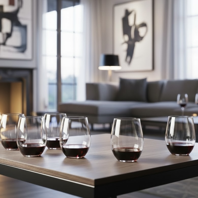 6x Red Wine Tumbler Glasses