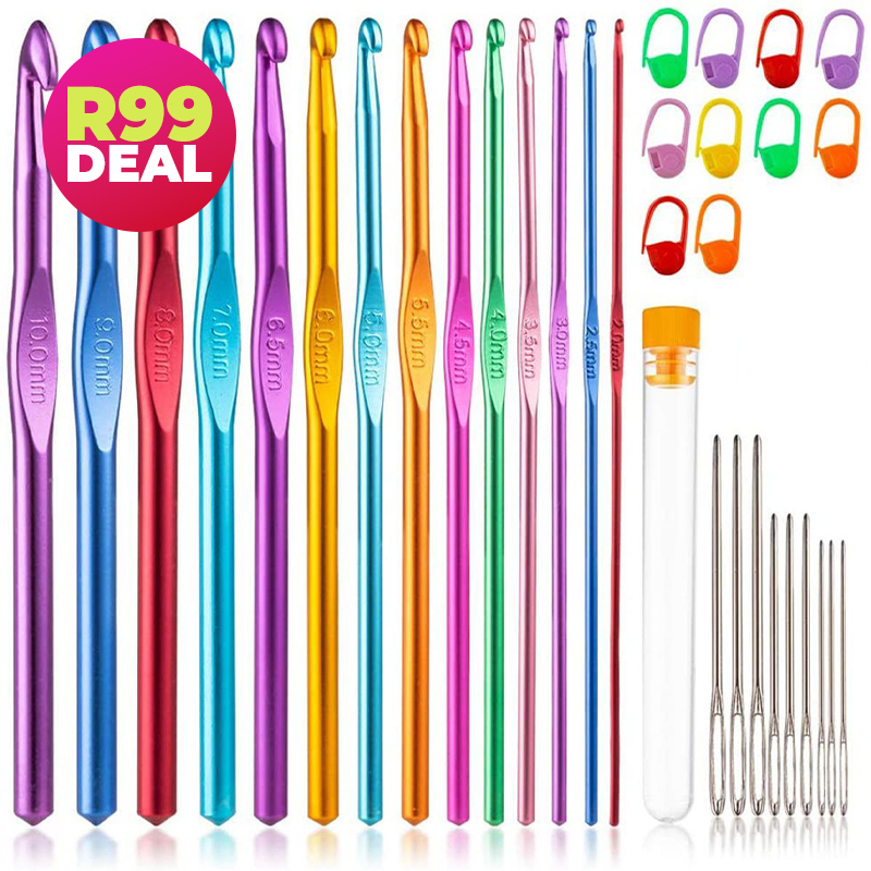 34-Piece Crochet Needle Set