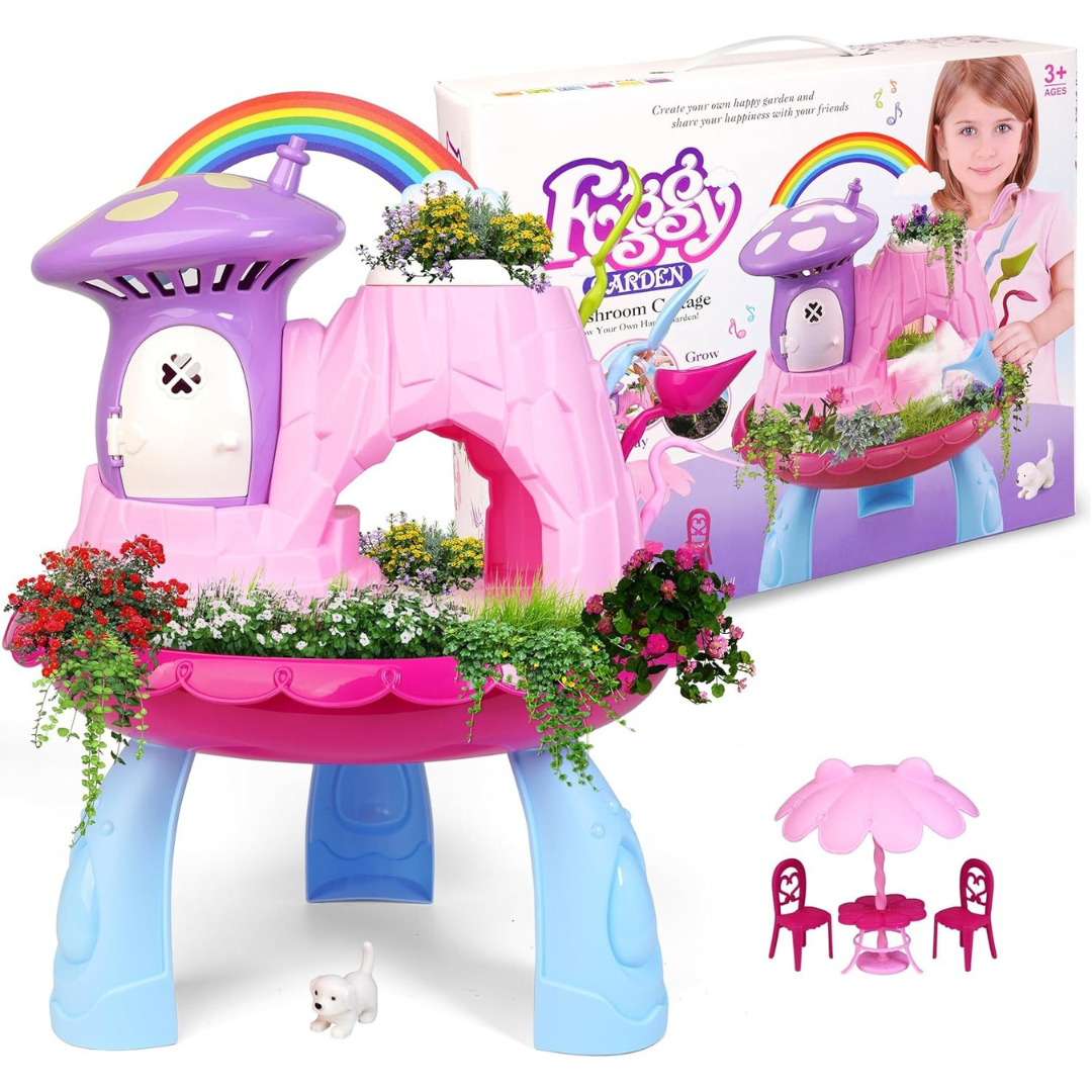 Fairy Garden Kit with Real Grass Seeds and Potting Soil