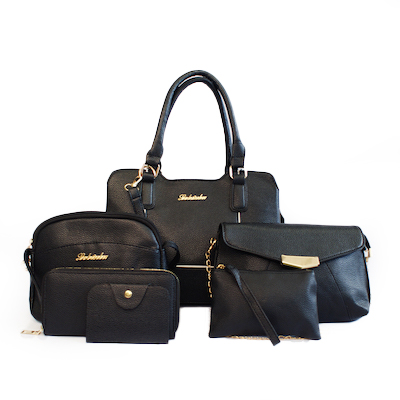 Faux Leather 5-Piece Everyday Bag Set
