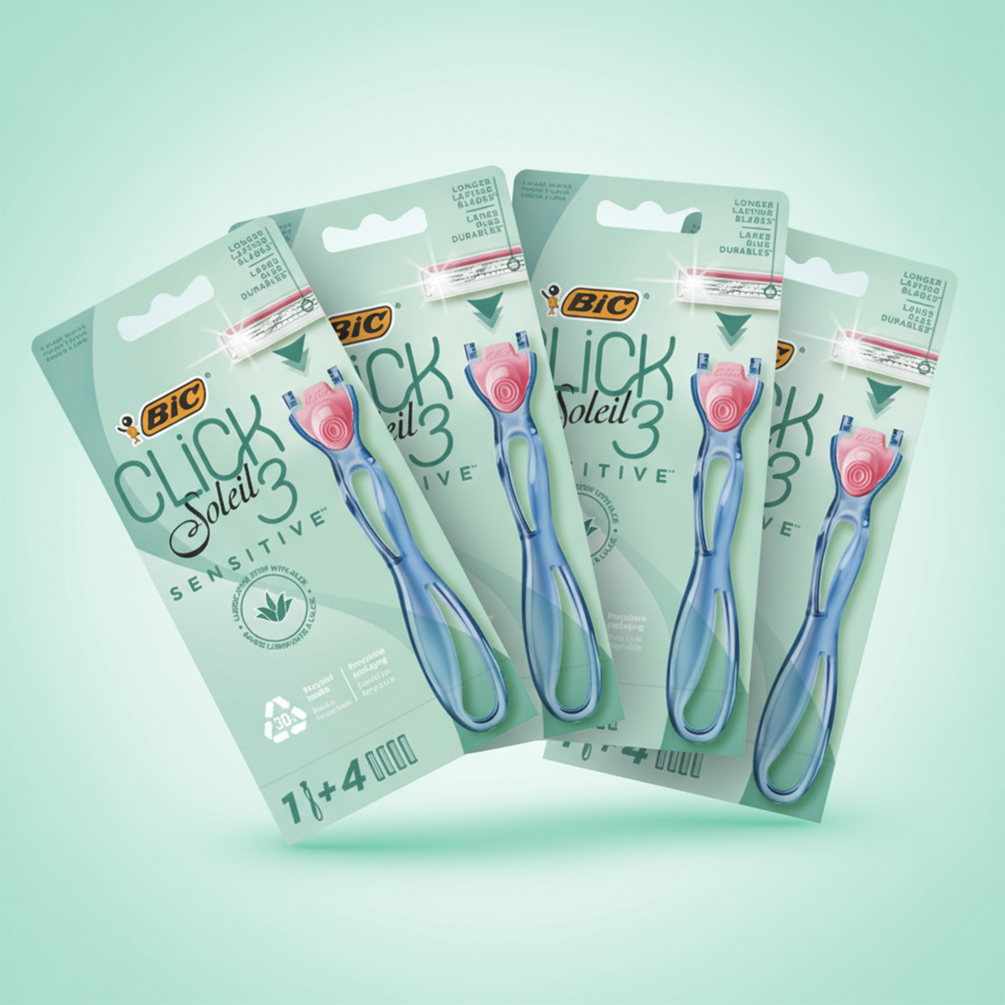 4x Click Soleil 3 Sensitive Razors