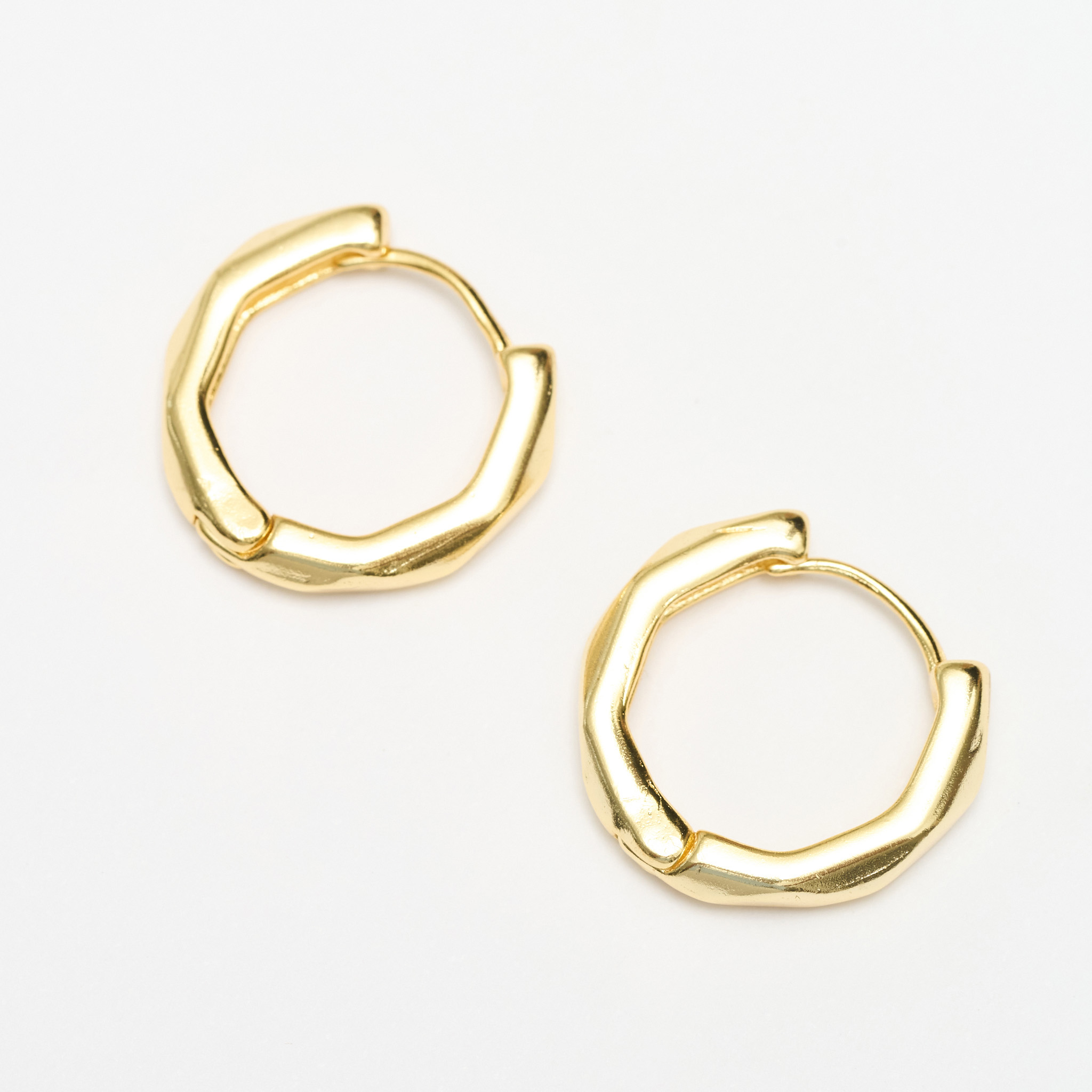 18k Gold-Plated Skye Textured Hoop Earrings