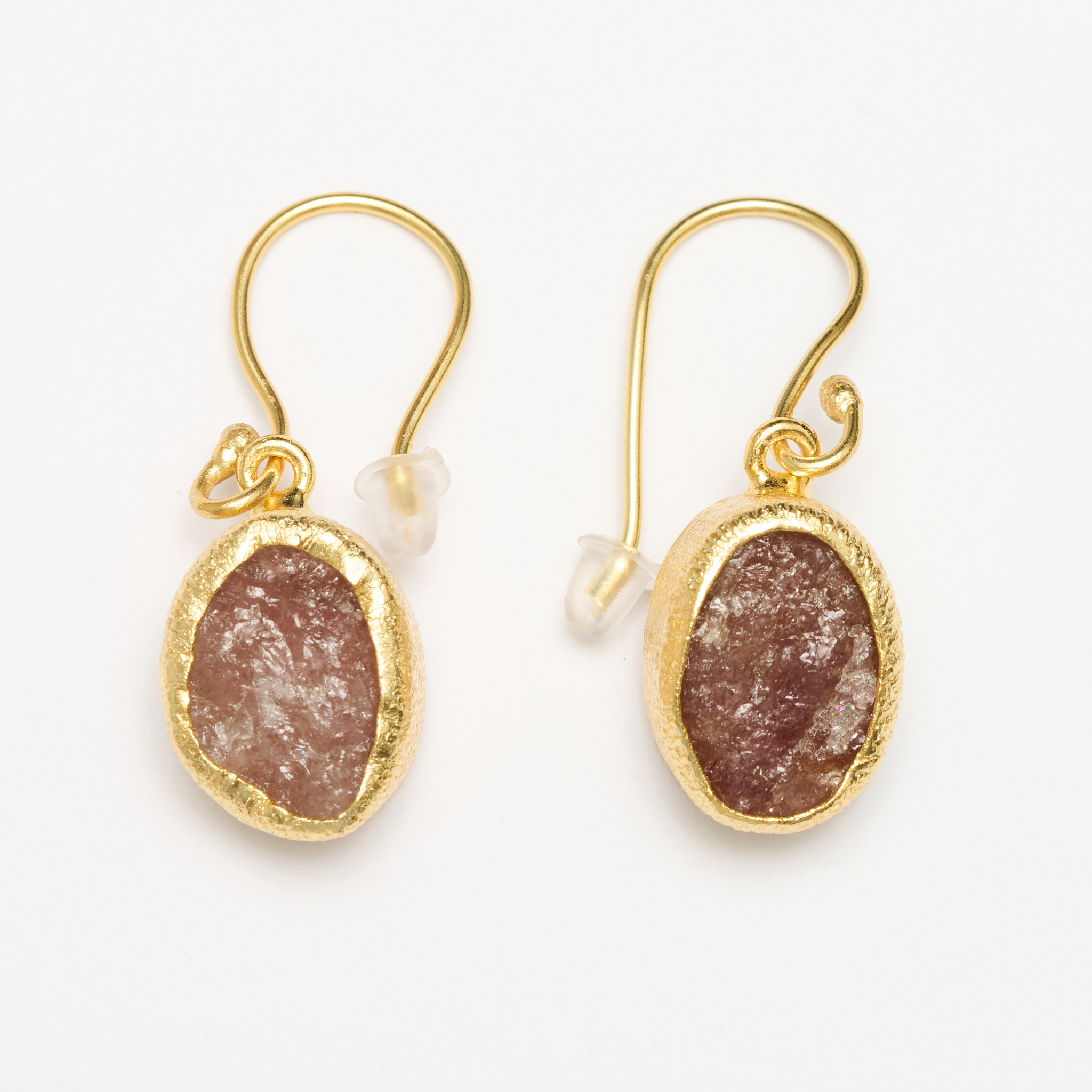 18k Gold-Plated Thea Mauve Stone Earrings