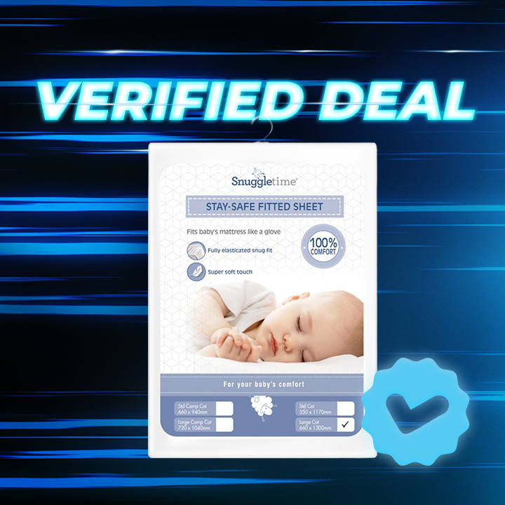 100% off on Stay Safe Large Cot Dot Fitted Sheet | OneDayOnly