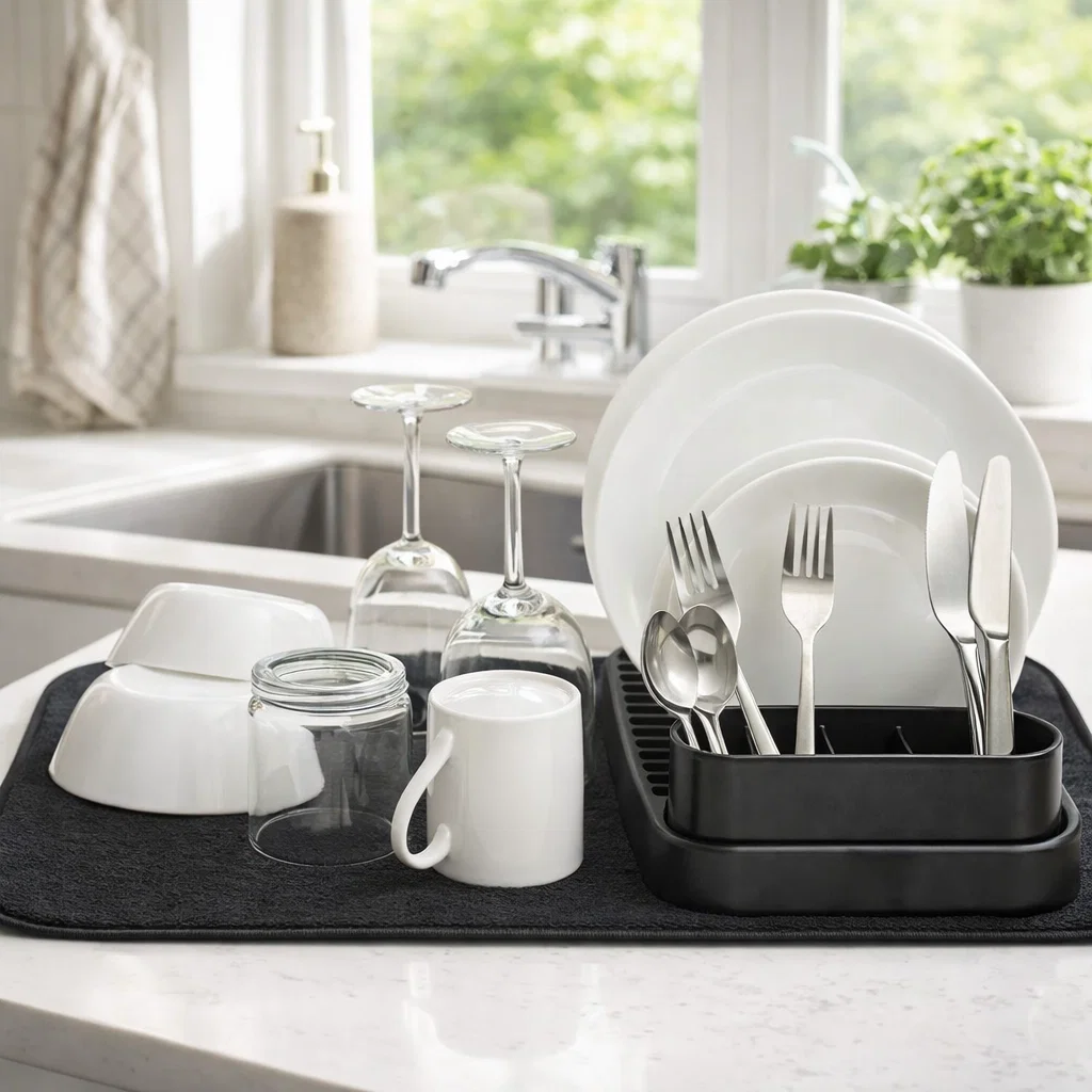 Microfibre Drying Mat and Dish Holder