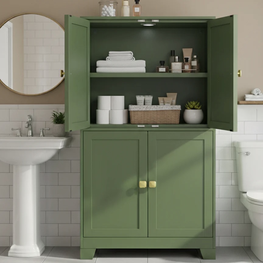 4-Door LockRidge Freestanding Cabinet with Adjustable Shelves