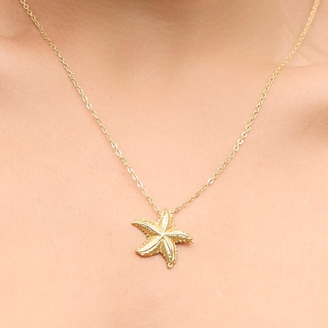 18k Gold-Plated Amelia Starfish Pendant Necklace