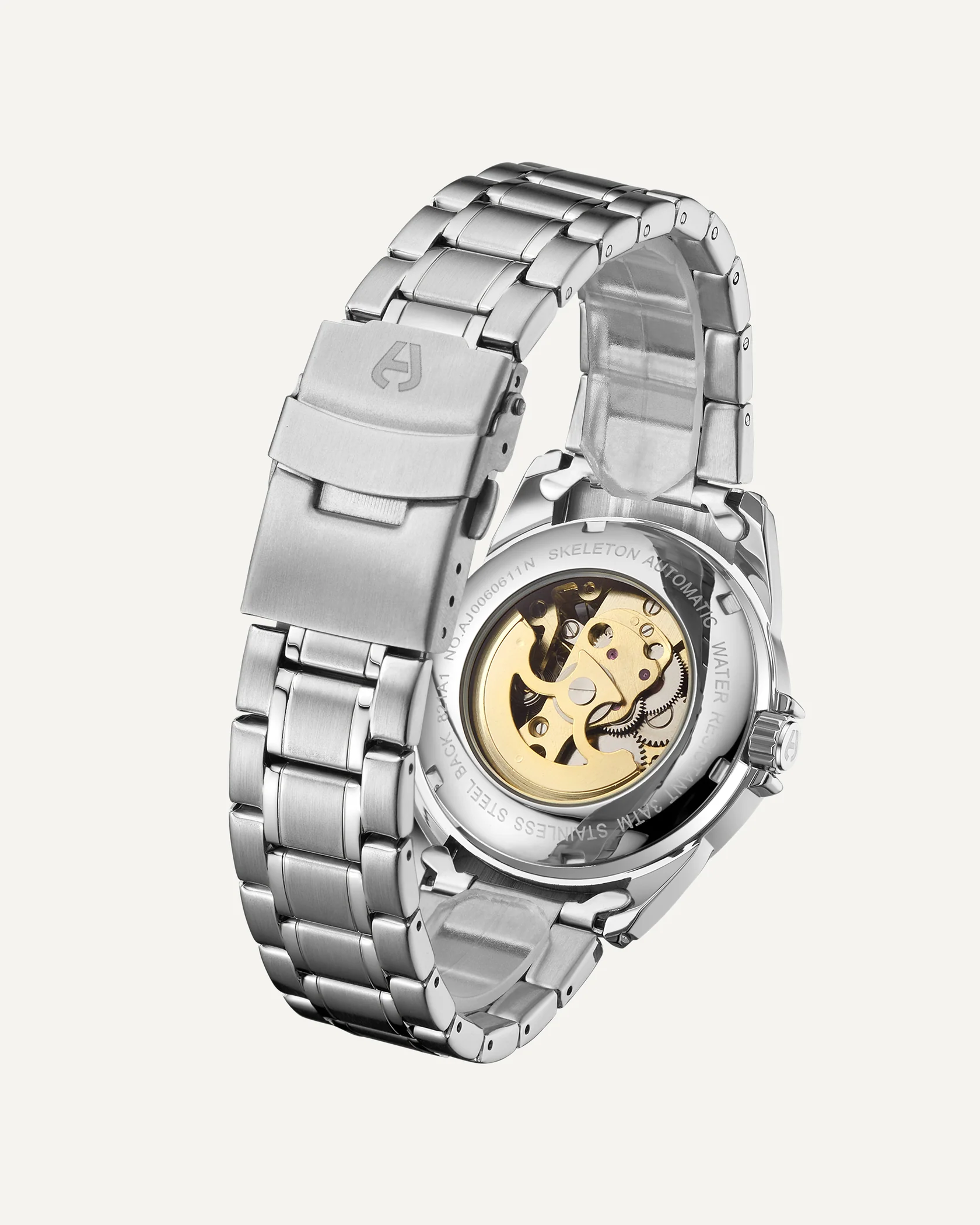 74% off on Men's Silver & White Auto Watch | OneDayOnly