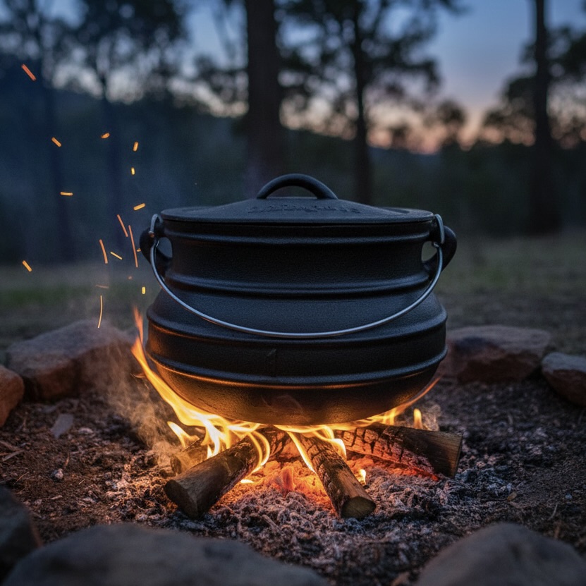 4.7L No. 1 Cast Iron Flat Bottom Potjie Pot