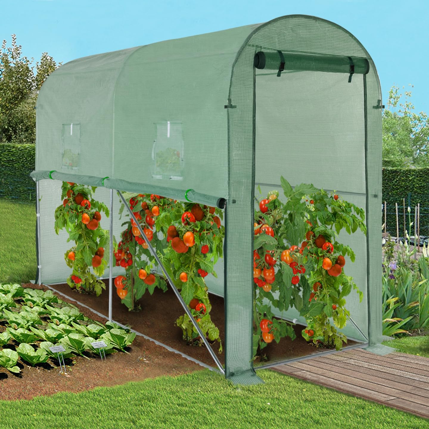 Outdoor Portable Greenhouse with Zipper Door