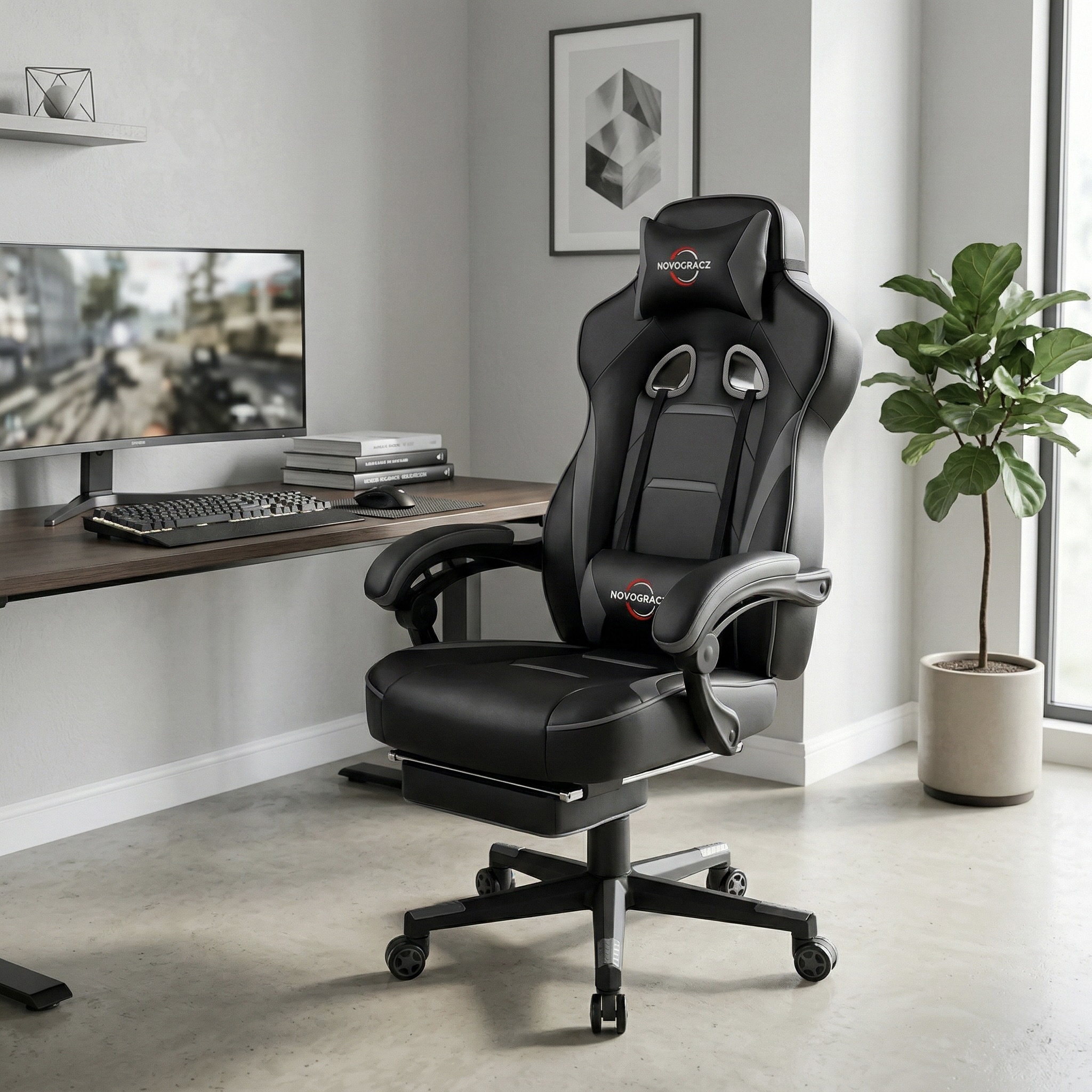 Stealth Elite Reclining Gaming Chair with Foot Rest
