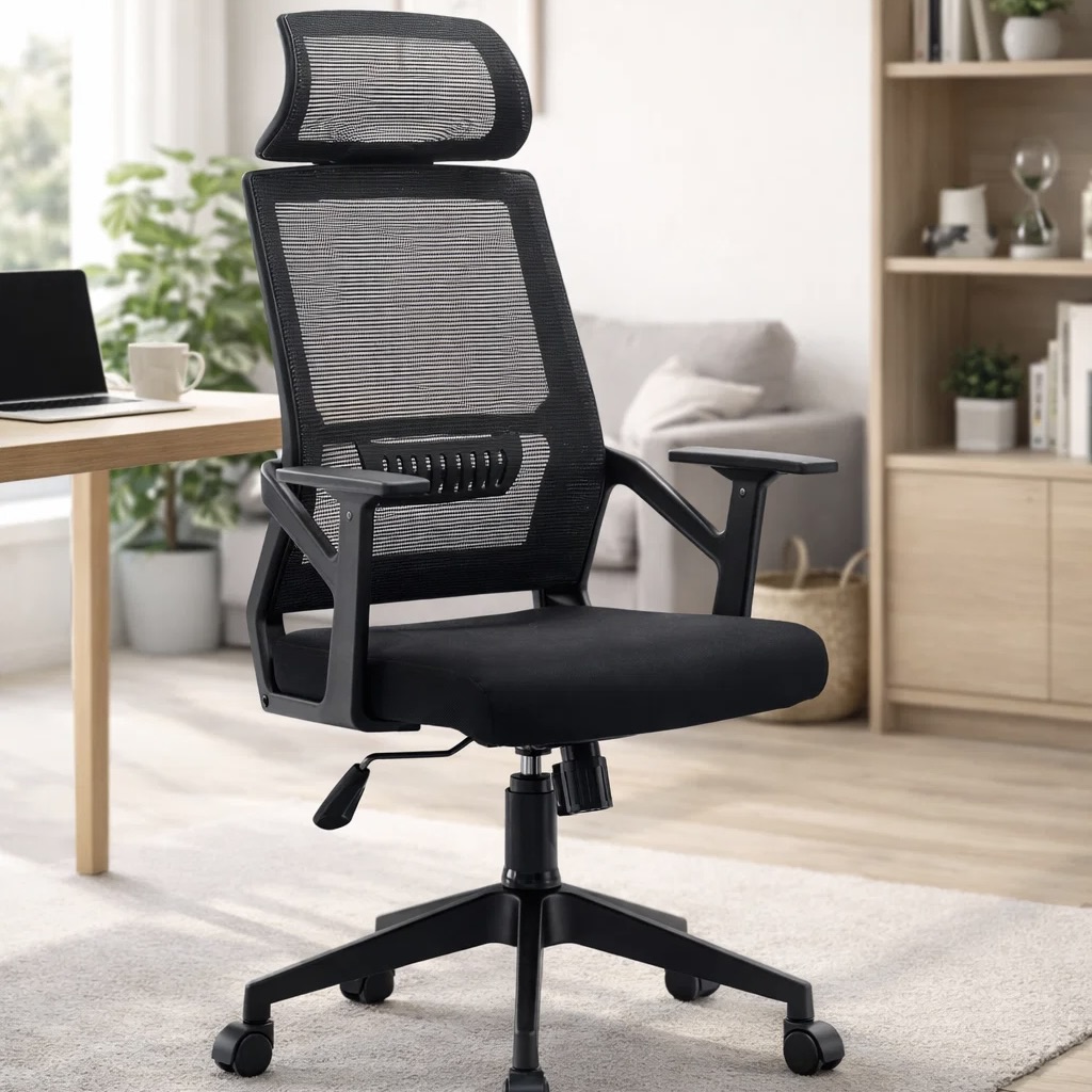 Swivel Mesh Office Chair With Headrest
