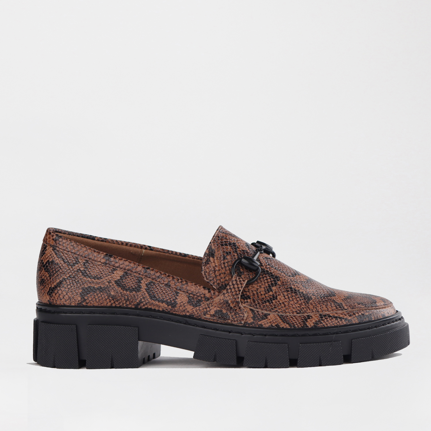 Ladies Genuine Leather Chunky Loafers