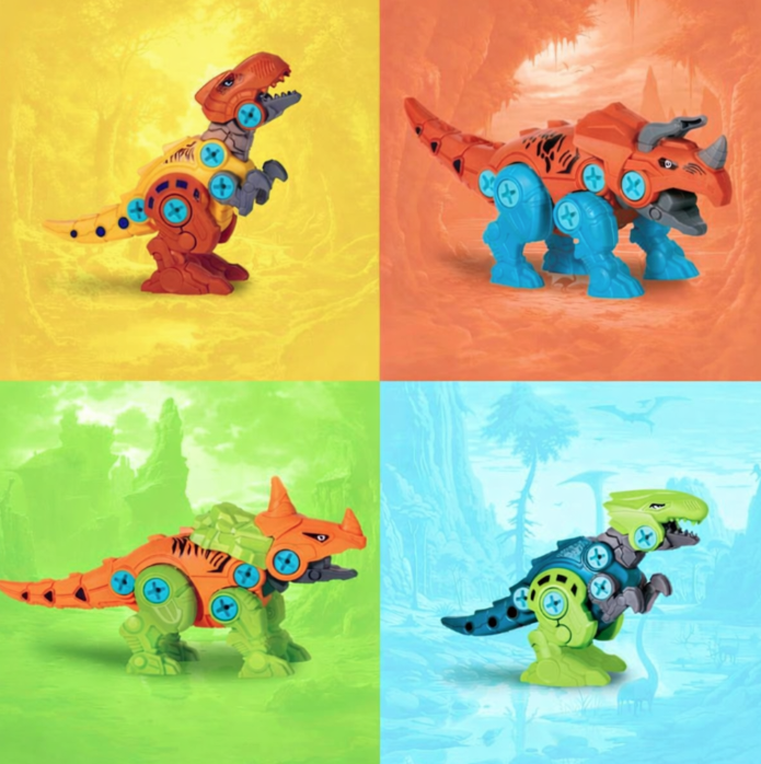 4x Build and Take-Apart Dinosaurs