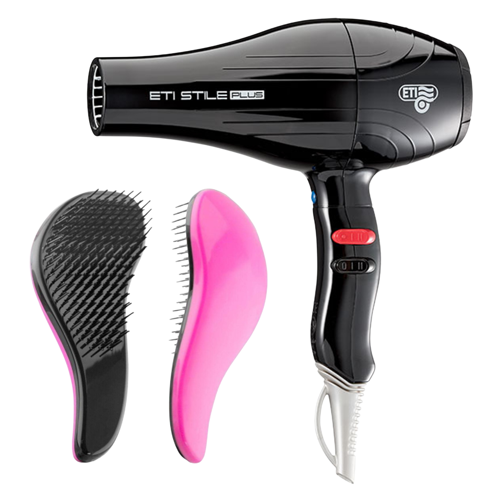 Stile Plus Professional Hairdryer & Sarah Beauty Detangling Brush