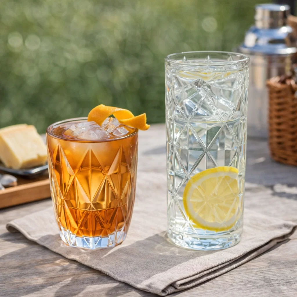 4x Prague Clear Tumbler Glasses