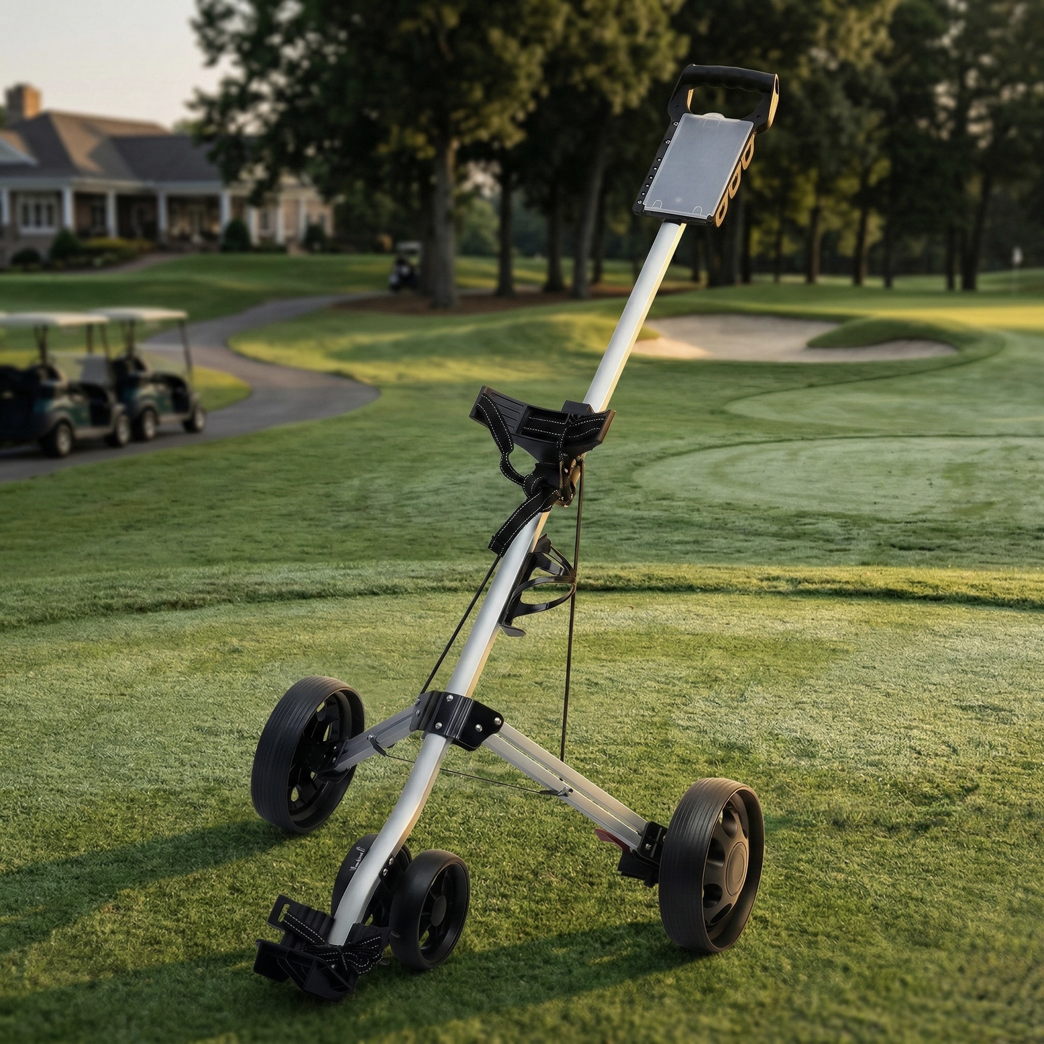 4-Wheel Aluminium Frame Foldable Push Golf Cart