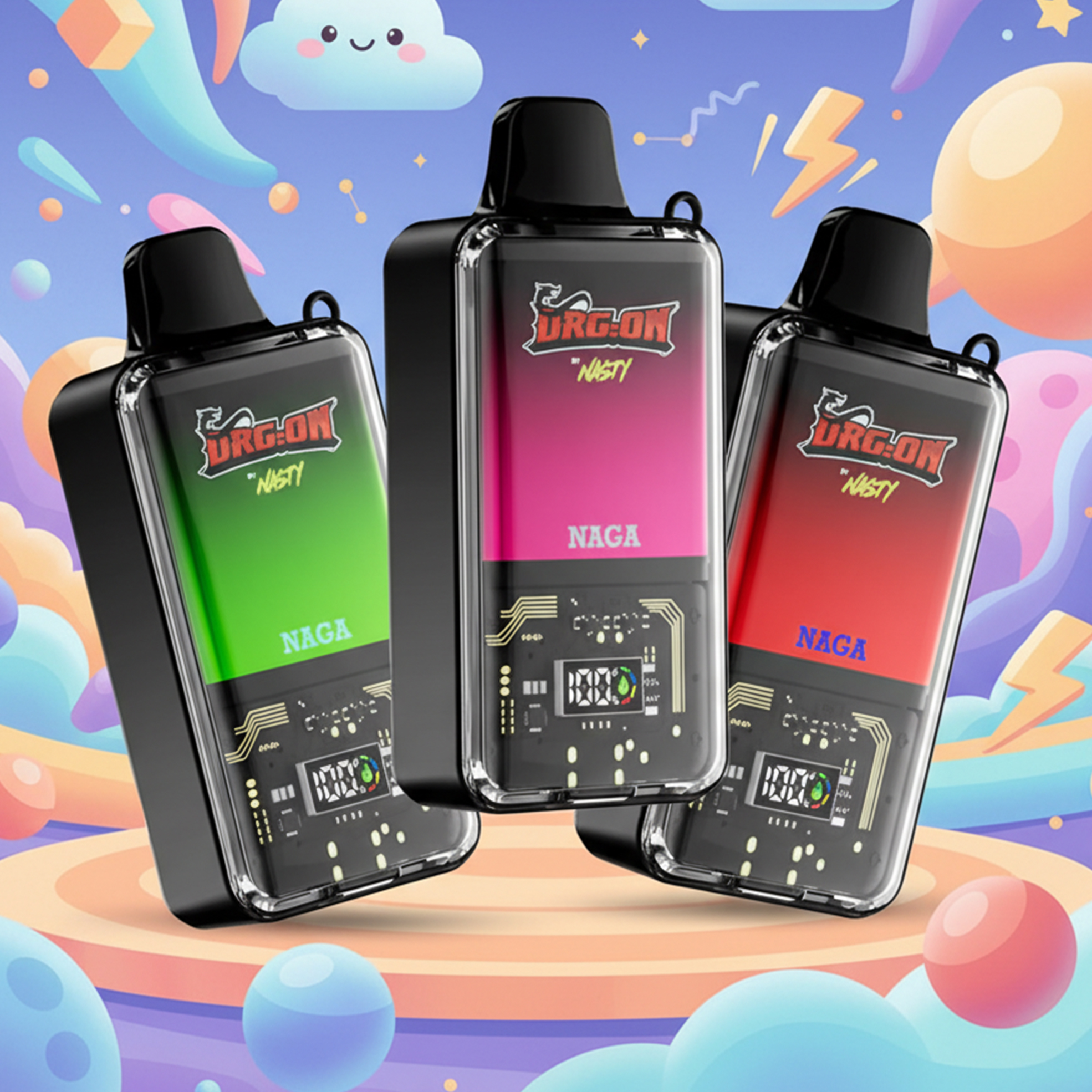 3x DRG:ON 18000 Puff 50mg Disposable Rechargeable Vapes Bundle