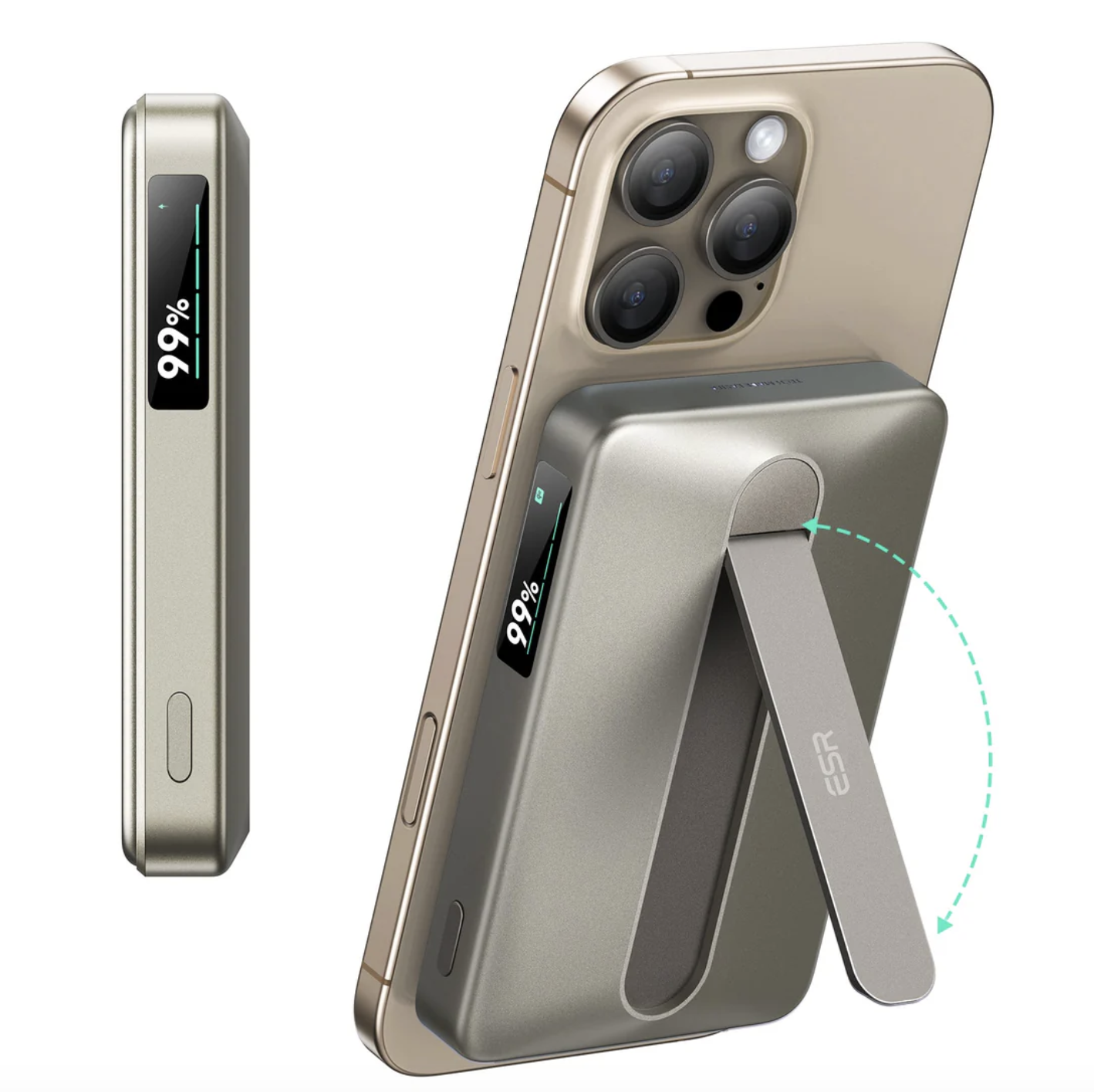 10000mAh Qi2 MagSlim Kickstand Power Bank