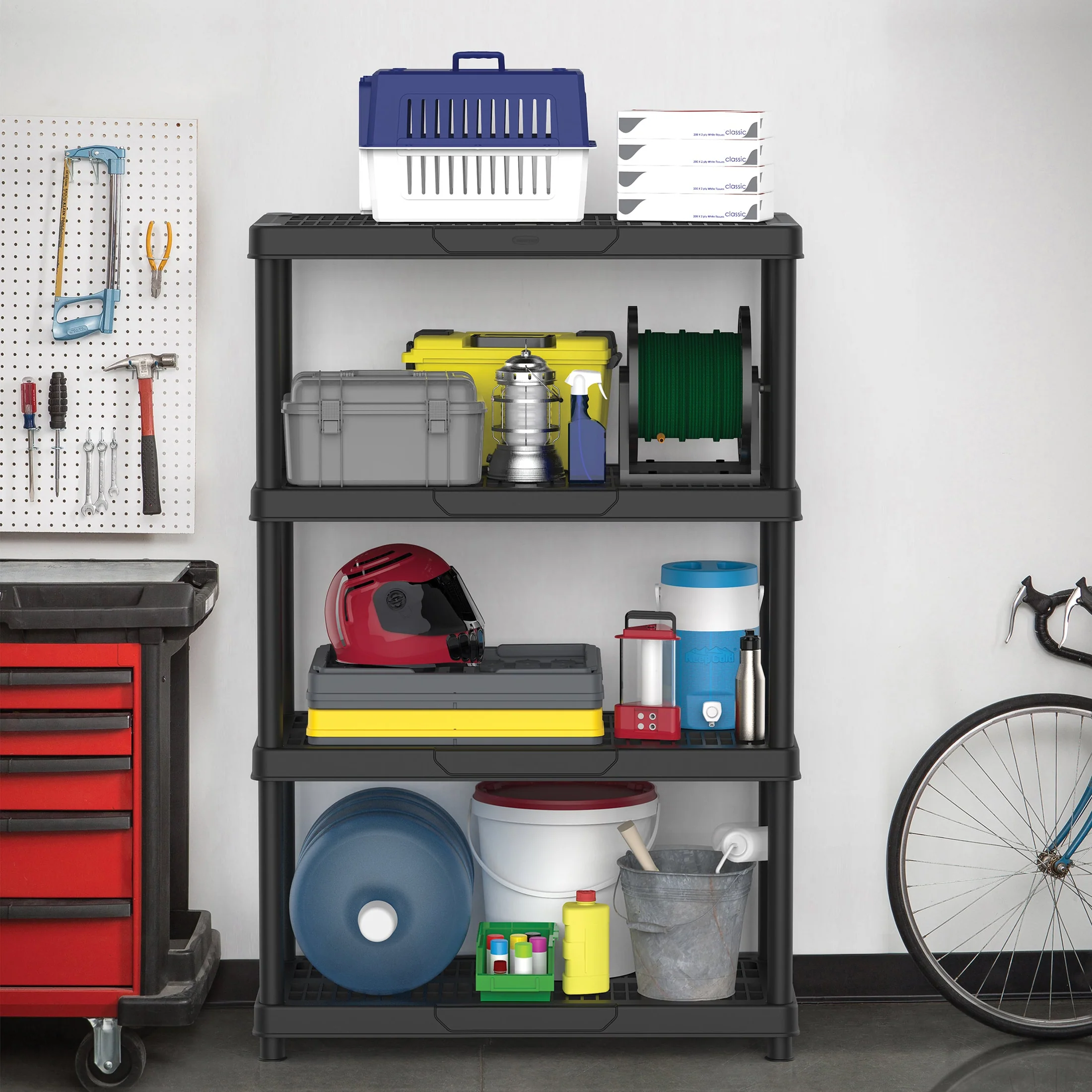 Heavy-Duty Waterproof Black Shelving Rack