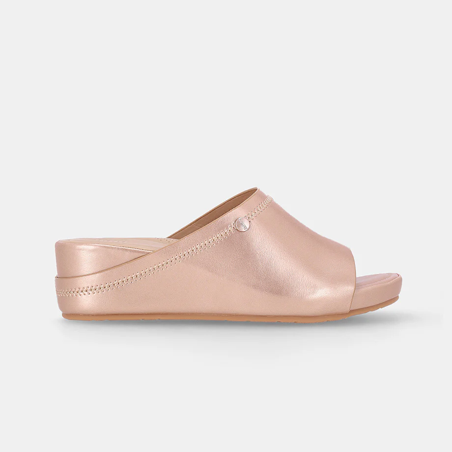 Ladies Rose Gold Caca Slip-on Wedges