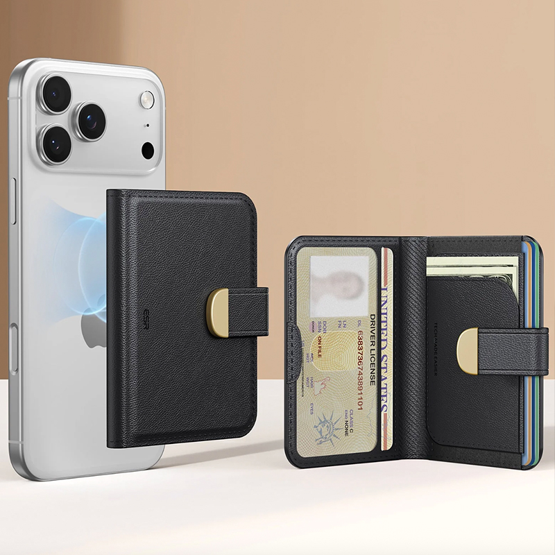 Aura Clutch Magnetic Wallet in Black