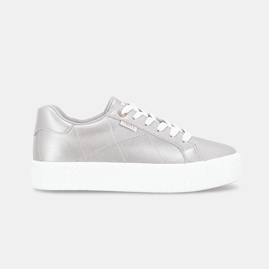 Ladies Eirene Grey Metallic Sneakers