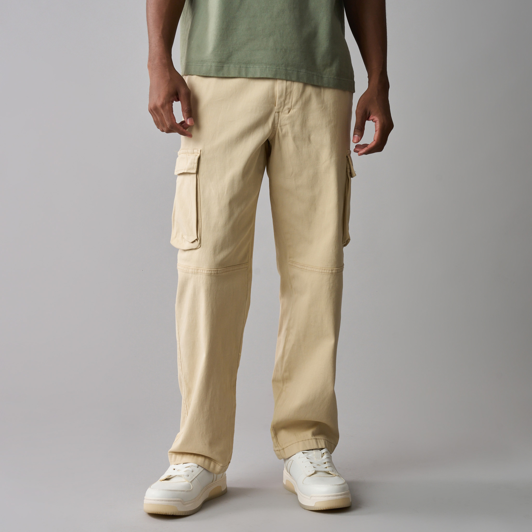 Men's Cotton Blend Straight Leg Cargo Pants