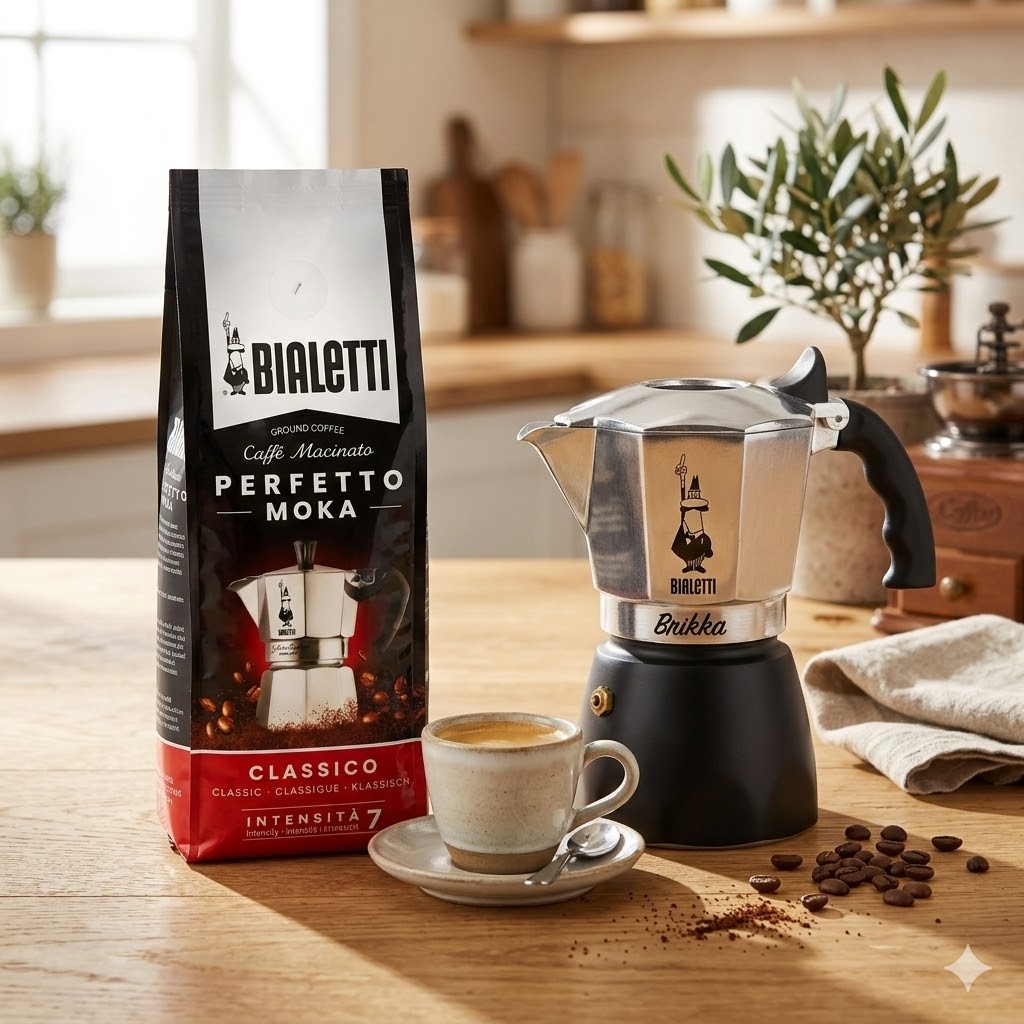 Brikka Stovetop Espresso Maker with 250g Perfectto Coffee