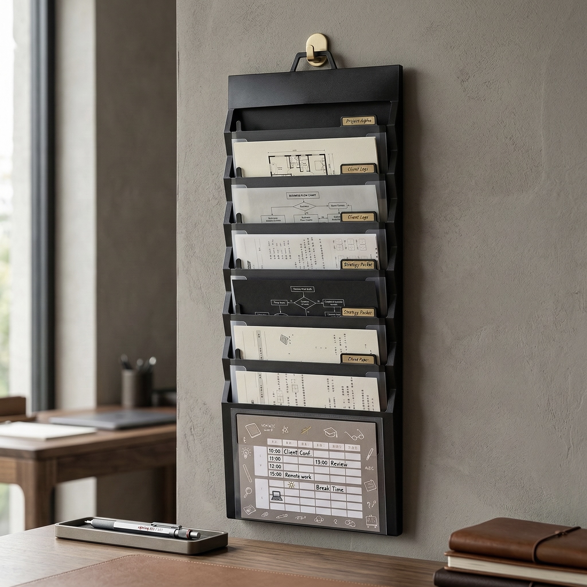 6-Pocket Expandable Hanging Document Organiser