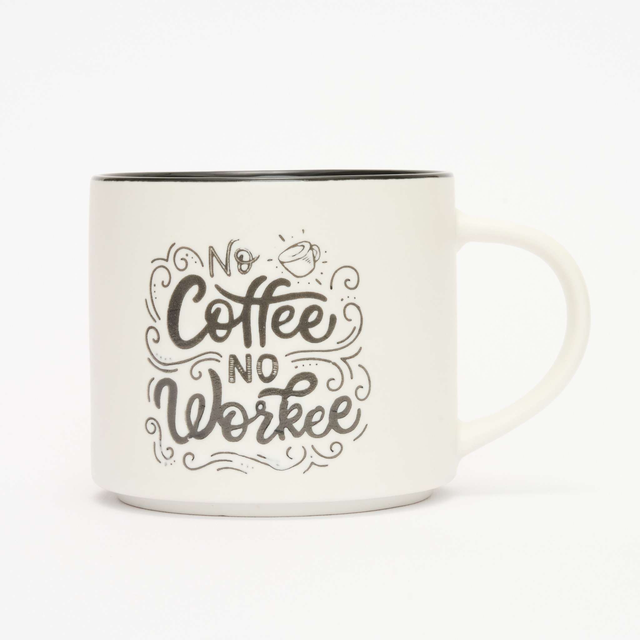 2x 532ml No Coffee No Workee Ceramic Mugs