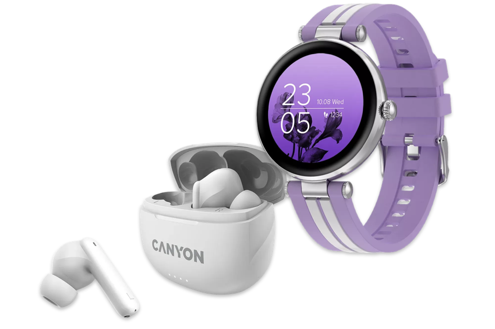 TWS-8 ENC Earbuds and SW-61 AMOLED Smartwatch Bundle